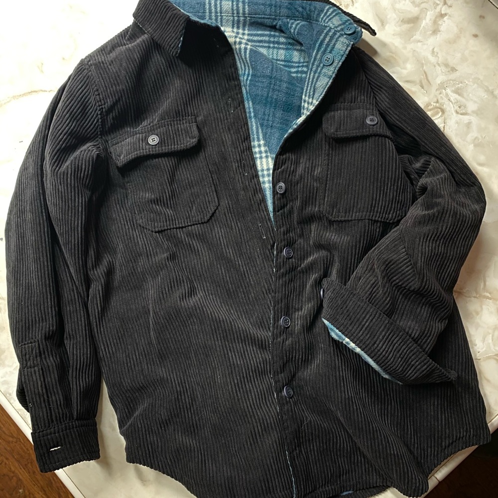 Reversible corduroy flannel/shacket